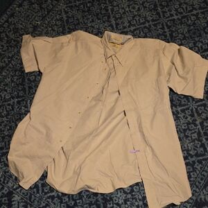 Men's Beige Casual Button Down Shirt